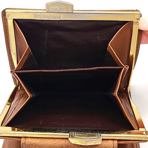 Yves Saint Laurent brown leather kisslock wallet - Picture 12 of 14